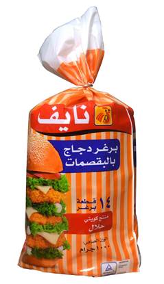 Picture of Naif Frozen Breaded Chicken Burger ( 1 KG * 1 Pouch )
