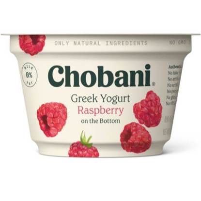 Picture of Chobani Greek Yoghurt FOB NF Raspberry PlsCnt 5.3OZ